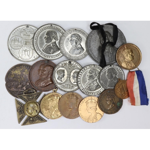 1639 - British Commemorative Medals (16) 18th-20thC base metal collection, noted Battle of Culloden cast br... 