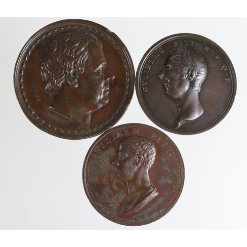 1640 - British Commemorative Medals (3) bronze: 62mm: Sir Walter Scott 1827, by Stothard from the 'Great Me... 