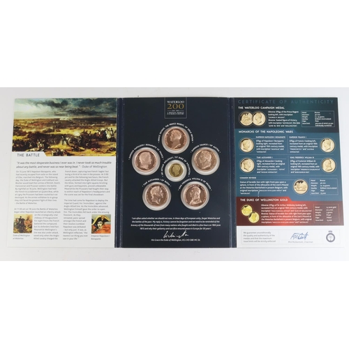 1642 - British Commemorative Medals (6): The Battle of Waterloo 1815-2015 set by Worcestershire Medal Servi... 