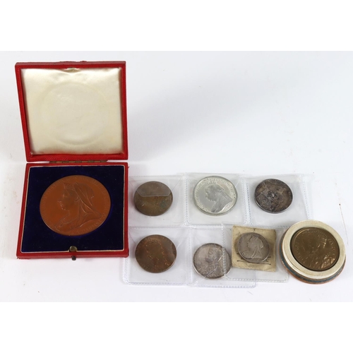 1644 - British Commemorative Medals (8) Coronation and Jubilee: 1897 Diamond Jubilee official large bronze ... 