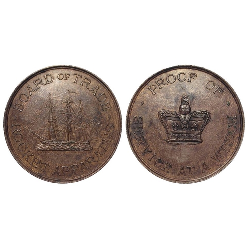 1646 - British Lifesaving Medal, bronze d.36mm: Board of Trade, Rocket Apparatus, Proof of Service at a Wre... 