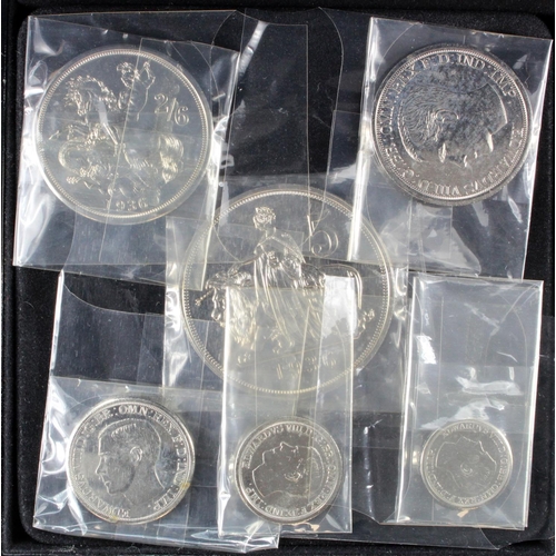 1671 - Edward VIII Fantasy Pattern Proof Set in silver, 6 coins - Crown to Threepence, FDC, a little toning... 