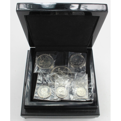 1671 - Edward VIII Fantasy Pattern Proof Set in silver, 6 coins - Crown to Threepence, FDC, a little toning... 