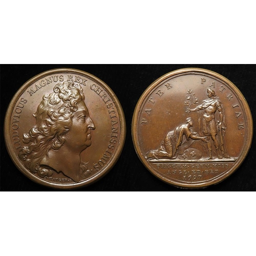 1678 - French Commemorative Medal, bronze d.41mm: Louis XIV (the Sun King) The Peace of Ryswick 'PATER PATR... 