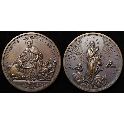 1693 - Italian Commemorative Medal, bronze d.43.5mm: Bologna, Pious Work of the Poor 1845, by Giovanni Hame... 