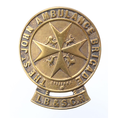 1697 - London, Brighton & South Coast Railway St. John Ambulance Brigade, bronze badge (pin fitting) Number... 