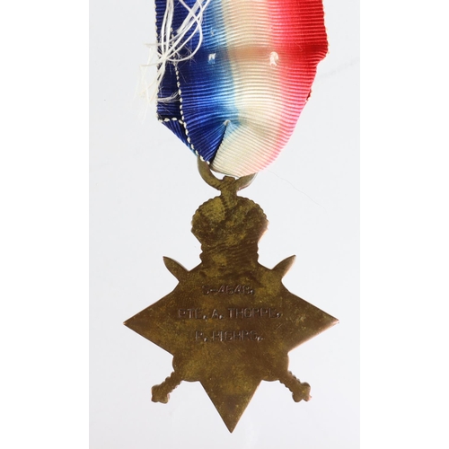 171 - 1915 Star named S-4648 Pte A Thorpe, R.Highrs. Later C.Sjt with the 8th Bn. Awarded the Military Med... 