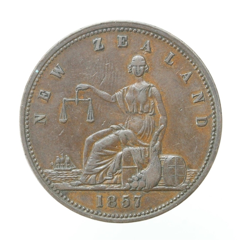 1715 - New Zealand, Day & Mieville Merchants, Dunedin, Otago Penny 1857, KM# Tn12, VF-GVF