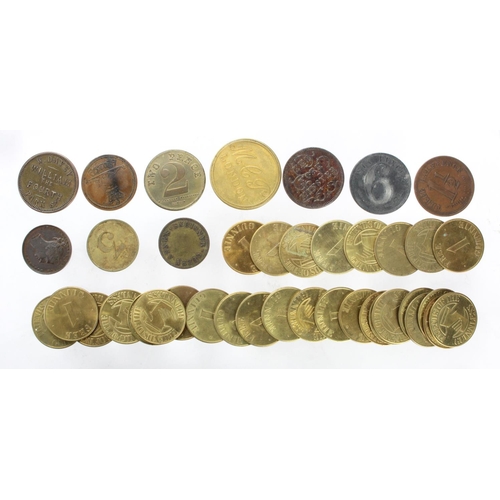 1721 - Pub Checks & Brewery etc (10) mostly London 19thC, along with 30x Guinness tokens.