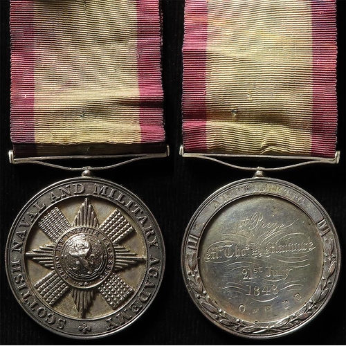 1739 - Scottish Naval & Military Academy, Victorian silver Prize medal, presented for Arithmetic, 1st. Priz... 