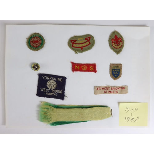 1740 - Scouting cloth badges etc, various types used between 1939 - 1942.  (9 items)