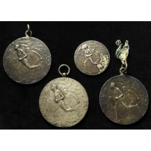 1746 - Switzerland (4) white metal running and football medals by Huguenin, 1907: Championat Suisse de Cros... 