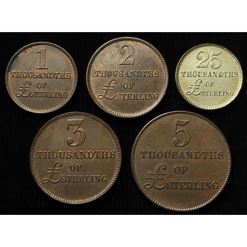 1748 - Thomas Parker set of 5x private pattern coins: 4x bronzed aluminium 'King Edward VII 1901' 1, 2, 3 a... 