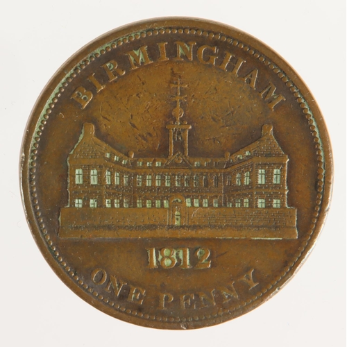 1775 - Token, 19thC: Birmingham Workhouse Penny 1812 VF