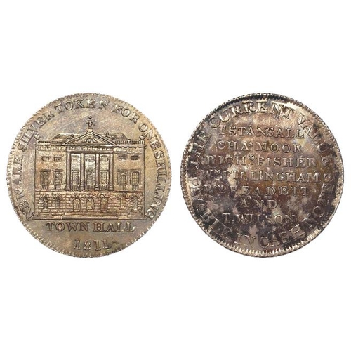 1781 - Token, 19thC: Newark, Messrs. Stansall etc silver Shilling 1811, Notts #4-5, GEF with toning reverse... 