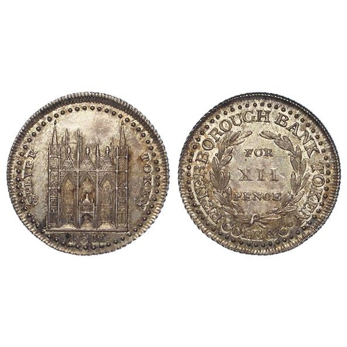 1782 - Token, 19thC: Peterborough Bank, Cole & Co. silver Shilling 1811, Northants #5, EF