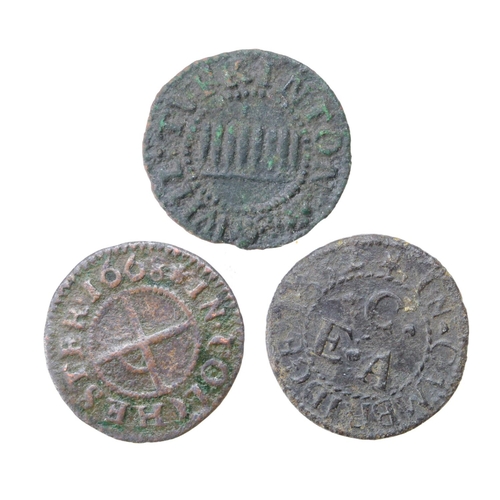 1790 - Tokens, 17thC Cambridgeshire & Essex (3): Cambridge, Ed Clark Farthing Cambs #28A, VG; Ely, Will Tur... 