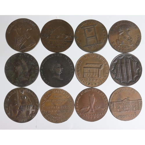 1811 - Tokens, 18thC Middlesex; London & National Halfpennies (12) noted: Guests Boots 1795 aEF, Basil Burc... 