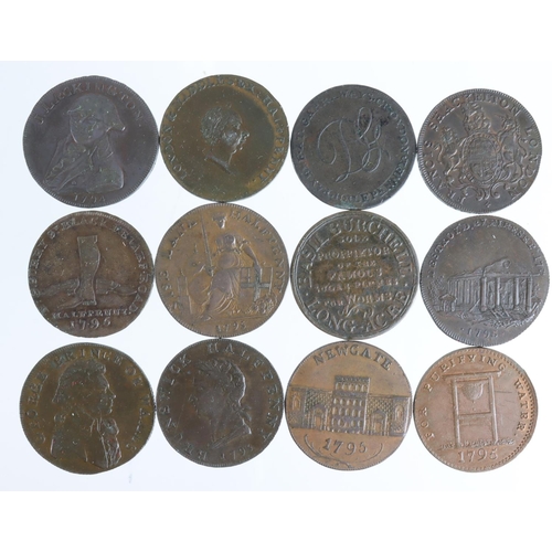 1812 - Tokens, 18thC Middlesex; London & National Halfpennies (12) noted: Prince of Wales mule #296 VF, Joh... 