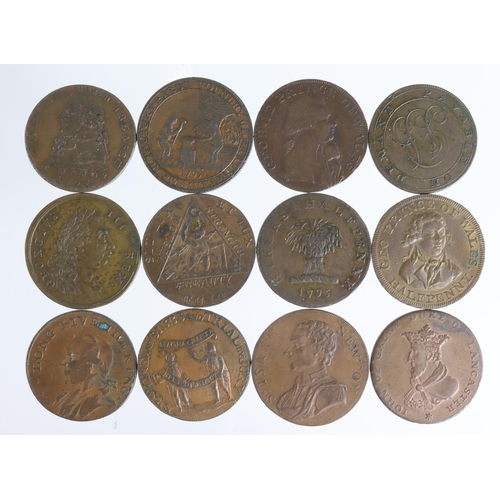 1813 - Tokens, 18thC Middlesex; London & National Halfpennies (12) noted: Skidmores Furnishing 1795 #480 GV... 