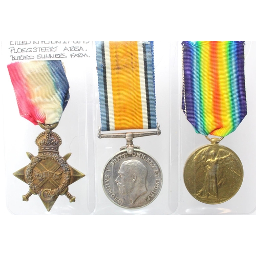 188 - 1915 Star Trio to 12057 Pte H C Keeley, Suffolk Regt. Killed In Action 27/8/1915 with the 7th Bn. Bo... 