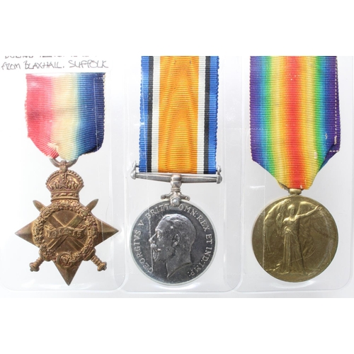 189 - 1915 Star Trio to 13515 Pte A Hammond, Suffolk Regt. Killed In Action 24/5/1918 with the 2nd Bn duri... 