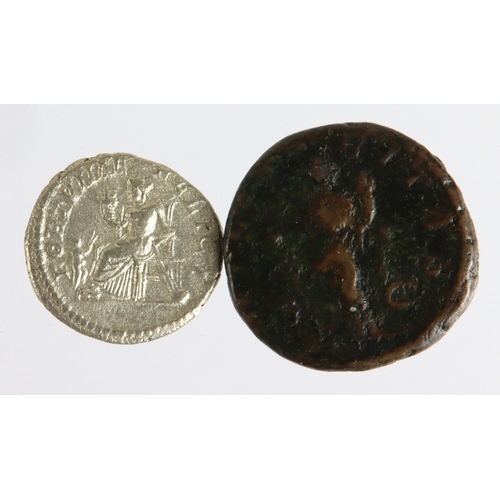 1926 - Roman Imperial (2) Julia Domna (wife of Septimius Severus) , died 217 AD, silver Denarius, 'Fortunae... 