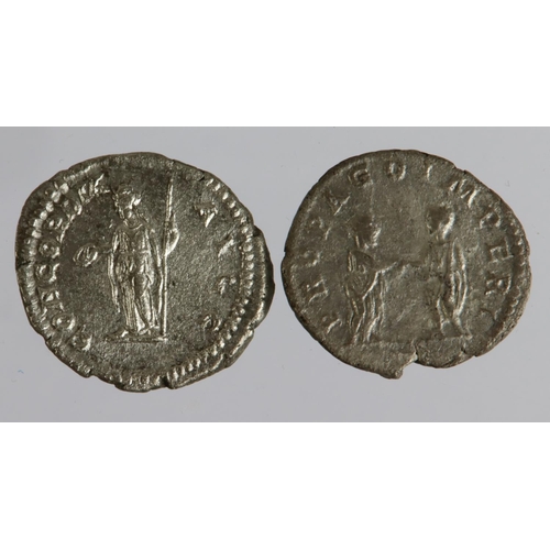 1927 - Roman Imperial (2) silver denarii of Plautilla (wife of Caracalla), died 212 AD, 'Concordia' type VF... 