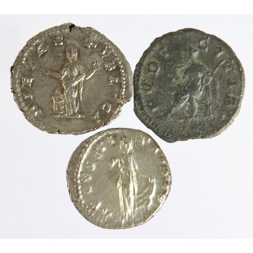 1937 - Roman Imperial Denarii (3): Julia Domna 'Pietas' EF, Julia Maesa base core 'Pudicitia' seated nF, an... 