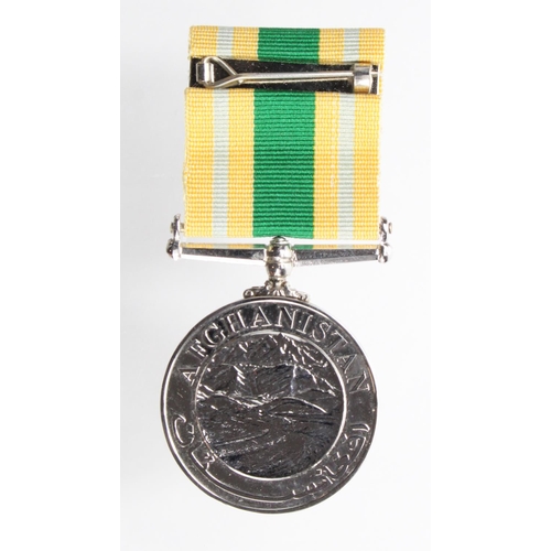 221 - Afghanistan Civilian Service medal 2011, scarce unnamed specimen, mounted for wear