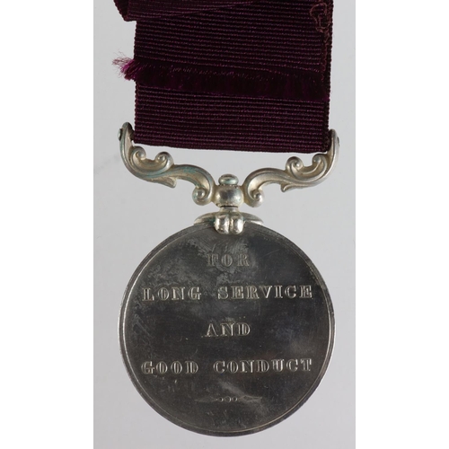 239 - Army LSGC Medal QV named (984 Rl Corpl Major John Armstrong 1st Life Gds). With copy service papers.... 