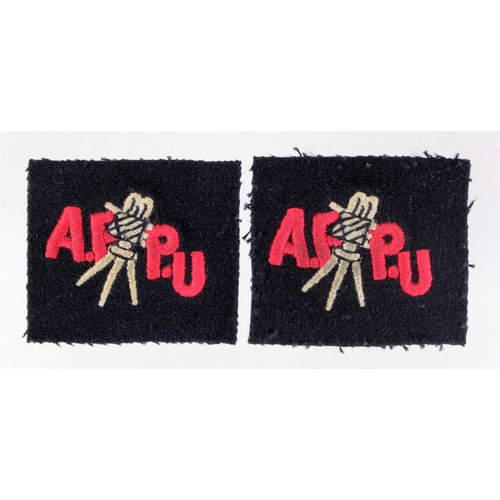 567 - Embroidered pair of Original WW2 Army Film and Photographic Unit Shoulder Titles. Removed from unifo... 