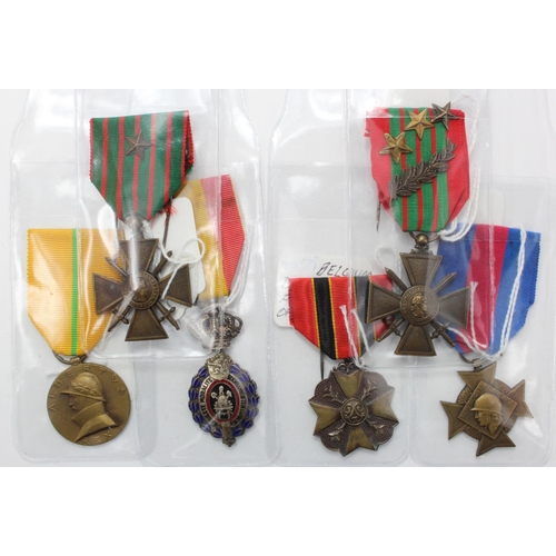 575 - French & Belgium medals - French Croix de Guerre 1939-45 with 3x stars and 1x palm leaf. Croix de Gu... 