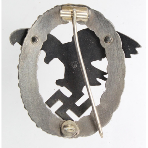 714 - German Nazi Observers Badge, maker marked 'BSW'.