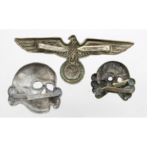 723 - German Nazi SS metal badges various  (3)