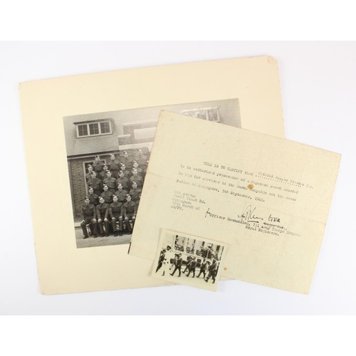 883 - Japanese WW2 sword surrender documents to 2161543 Sapper J A Stonham RE, presented 5th September 194... 