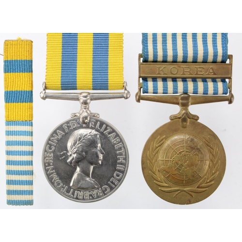 889 - Korea Medal QE2 (BRITT:OMN) named 22504459 Fus D R Norton R.F. and UN Medal with Korea clasp in name... 