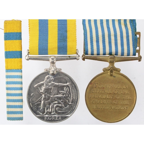 889 - Korea Medal QE2 (BRITT:OMN) named 22504459 Fus D R Norton R.F. and UN Medal with Korea clasp in name... 