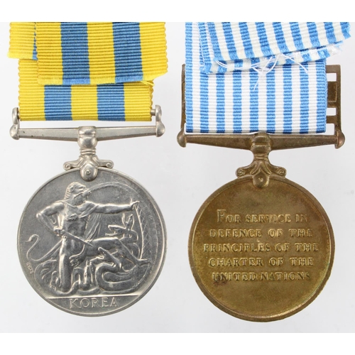 890 - Korea Medal QE2 (BRITT:OMN) named 22606554 Pte G Jones. Welch. and UN Medal with Korea clasp. (2)