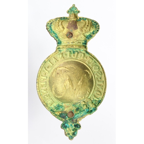 922 - Military, Victorian horse fitting/badge, looks original, missing both lugs to the reverse. Has some ... 