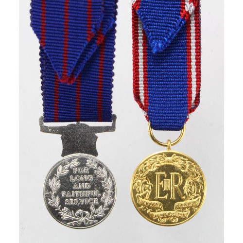 929 - Miniature Royal Service medals a gilt RVM EIIR and Royal Household LS&GC medal EIIR