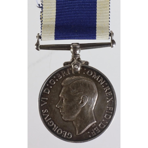 935 - Naval LSGC Medal GVI named to KX.85310 B.Hire P.O.S.M. HMS Drake. With research, born Grovesend, Gla... 