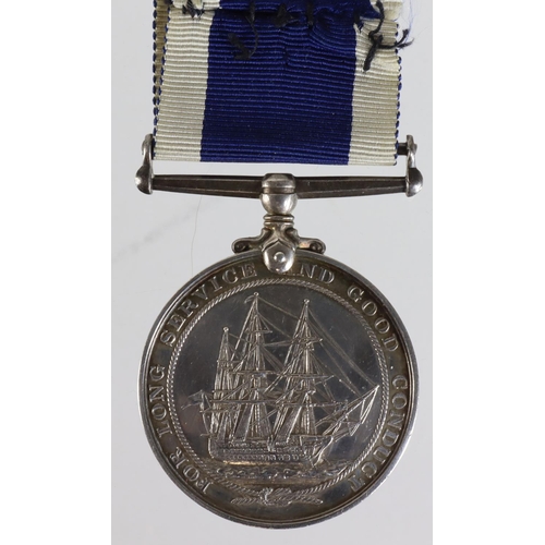 935 - Naval LSGC Medal GVI named to KX.85310 B.Hire P.O.S.M. HMS Drake. With research, born Grovesend, Gla... 