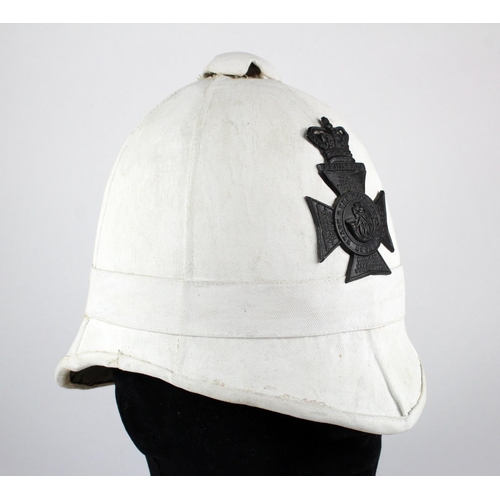 947 - Pith Helmet an early example with Victorian (possibly later replaced KRRC Helmet plate and likely re... 