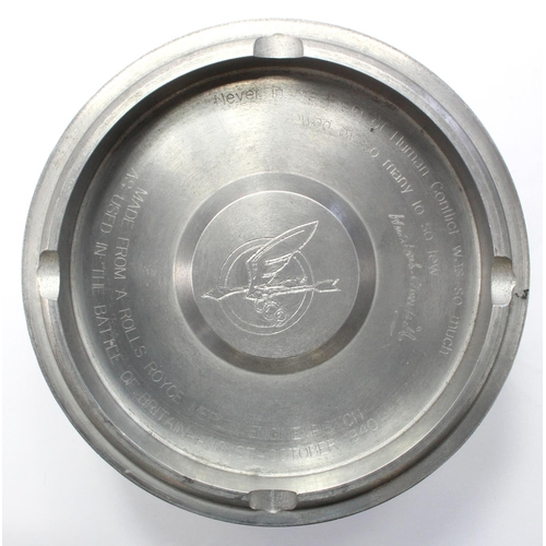 948 - Poland a Free Polish Airforce Merlin Piston converted to ashtray, engraved with dedication 