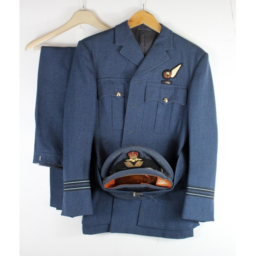 982 - RAF post WW2 navigators uniform with jacket, trousers and hat etc., in excellent condition.