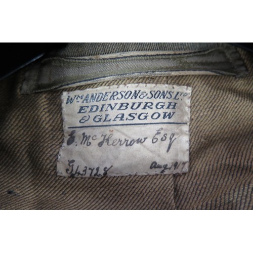 1112 - WW1 RFC officers observers jacket named to G McKerrow dated Aug 1917 (no insignia)