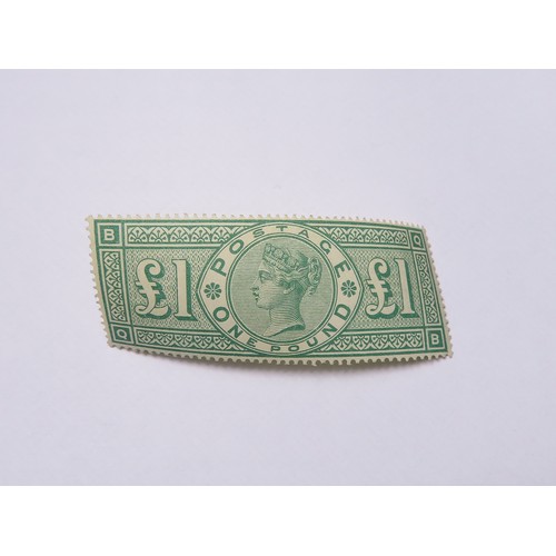 66 - GB - QV £1 green 1887-92, SG212, mounted mint, good perfs, cat £3500