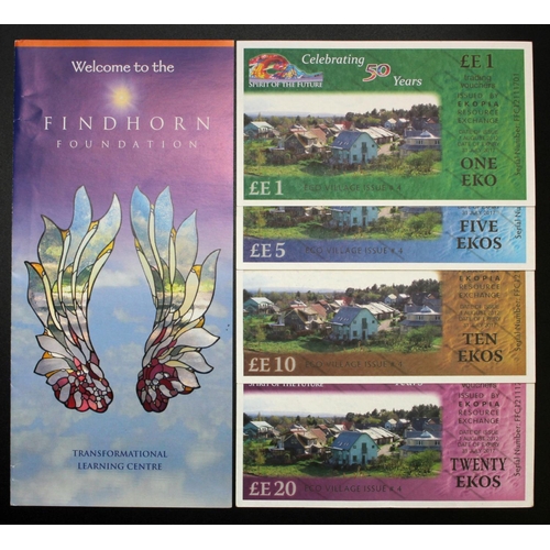 445 - Findhorn, Scotland Local Commune Series (4), 20 Ekos, 10 Ekos, 5 Ekos and 1 Eko, valid 2017, the 20 ... 