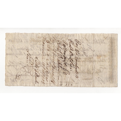 450 - Newcastle, Bank in Newcastle upon Tyne, 40 Day Sight Note dated 1808 for 47 Pounds 8 Shillings & 3 P... 